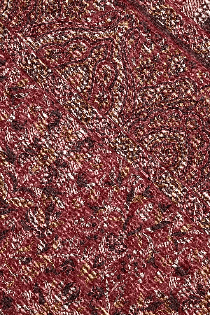 Maroon Wool Jacquard Lohi by Shingora Men at Pernia's Pop Up Shop