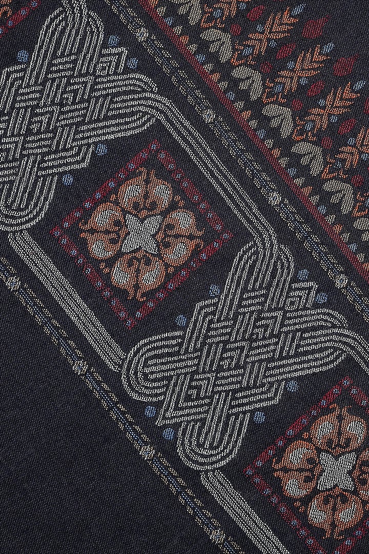 Navy Blue Wool Jacquard Lohi by Shingora Men at Pernia's Pop Up Shop
