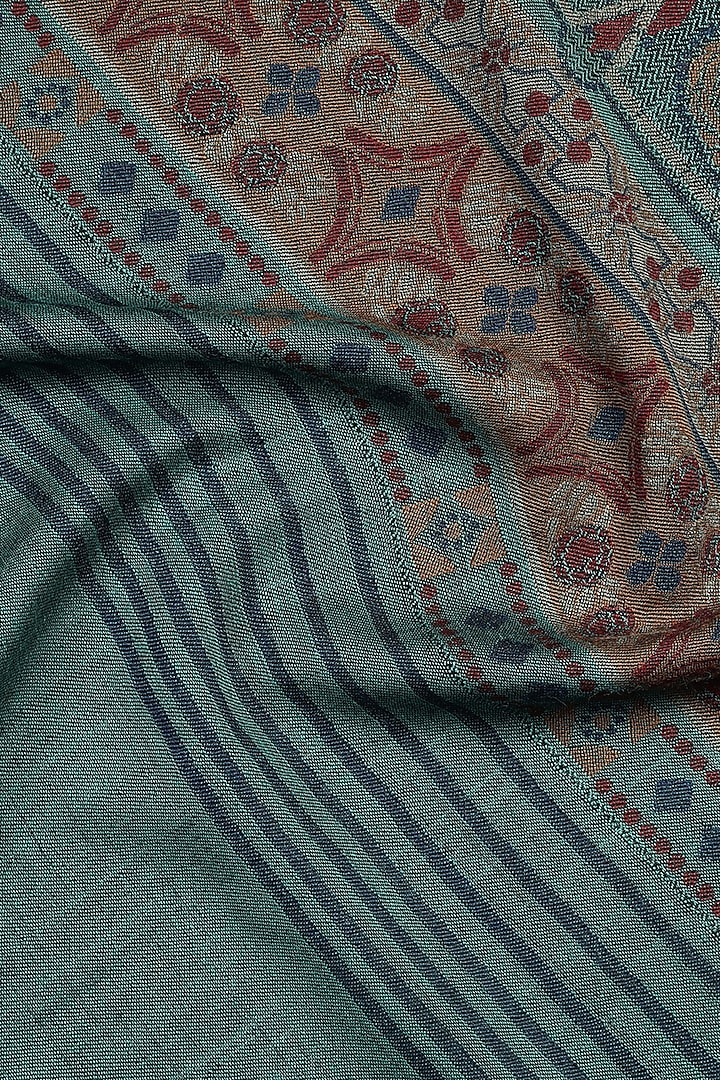 Sea Green Wool Jacquard Lohi by Shingora Men at Pernia's Pop Up Shop