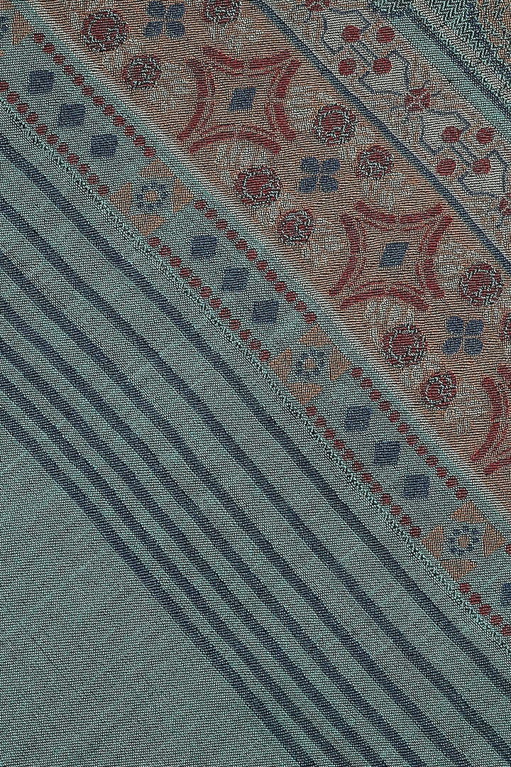 Sea Green Wool Jacquard Lohi by Shingora Men at Pernia's Pop Up Shop