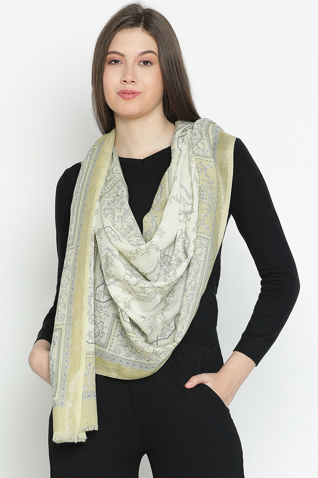 2441 wool silk stole – Marigold Row