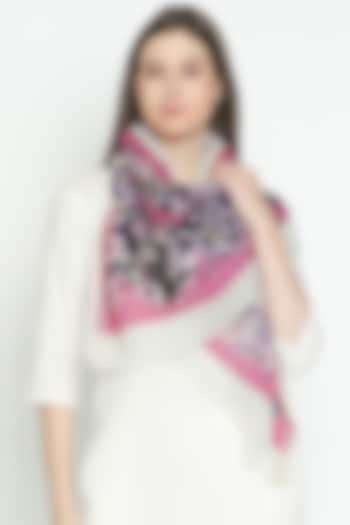 Fuschia Wool & Lurex Printed Stole by Shingora at Pernia's Pop Up Shop