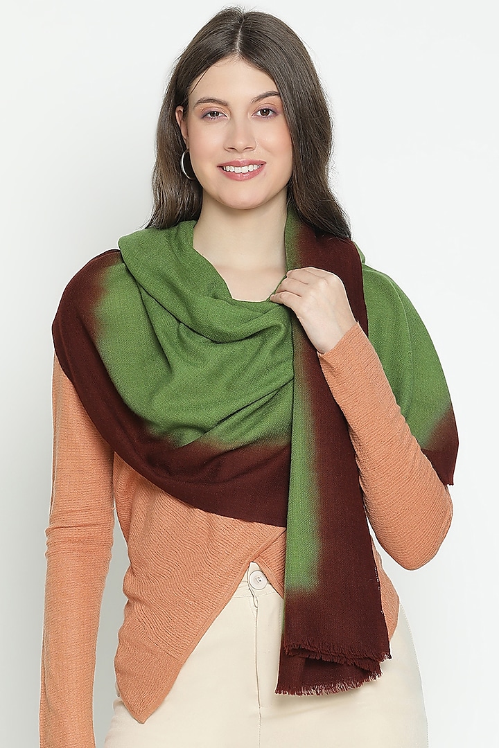 Green Merino & Cashmere Shawl by Shingora at Pernia's Pop Up Shop