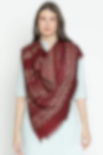 Dark Maroon Wool Shawl by Shingora at Pernia's Pop Up Shop