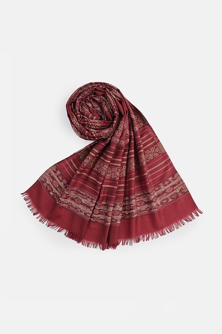 Dark Maroon Wool Shawl by Shingora at Pernia's Pop Up Shop