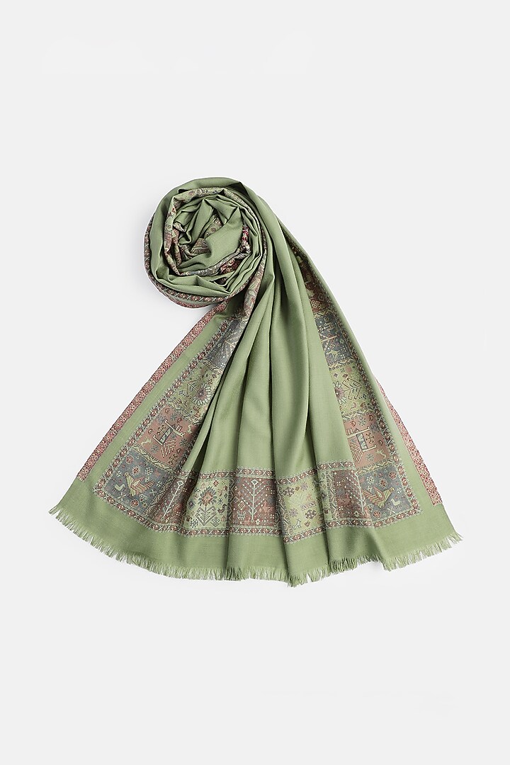 Mehandi Wool & Lurex Shawl by Shingora at Pernia's Pop Up Shop