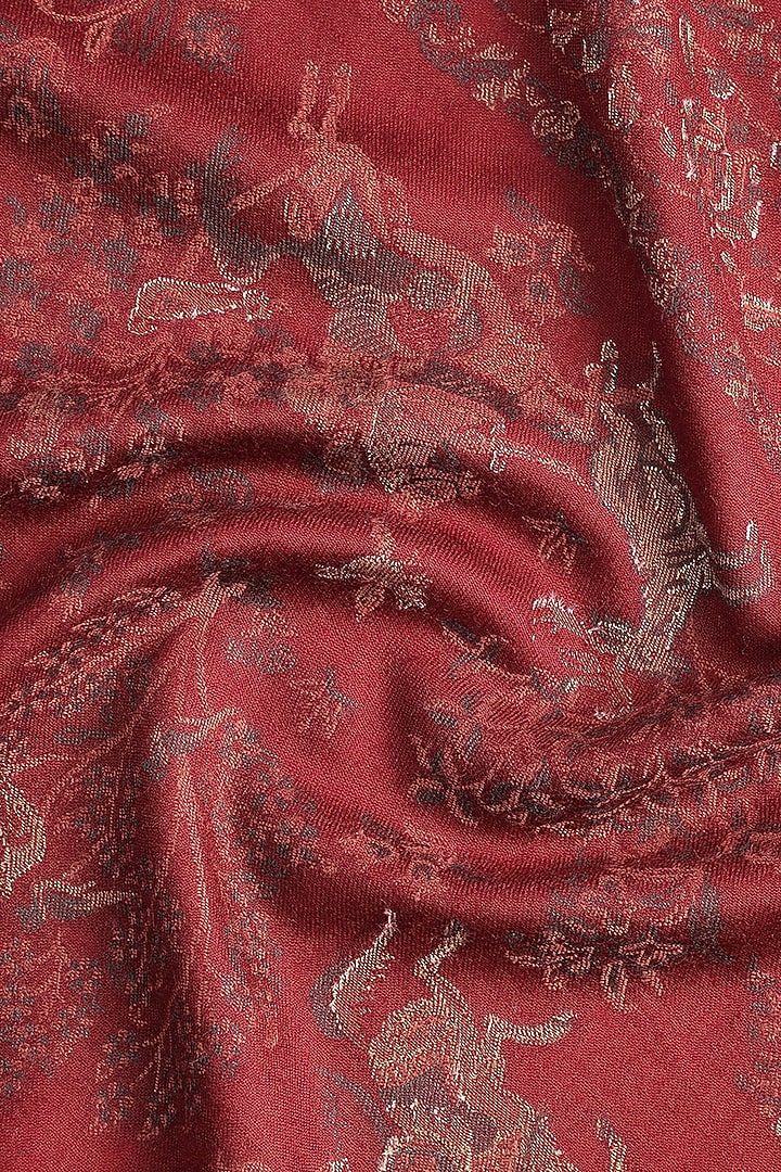 Dark Maroon Wool & Lurex Shawl by Shingora at Pernia's Pop Up Shop