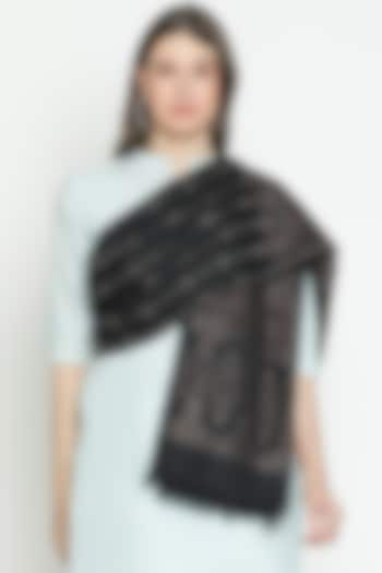 Black Wool & Lurex Shawl by Shingora at Pernia's Pop Up Shop