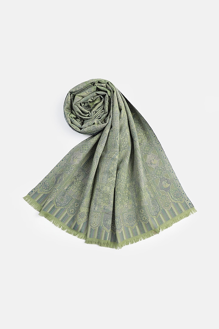 Mehandi Wool & Lurex Shawl by Shingora at Pernia's Pop Up Shop
