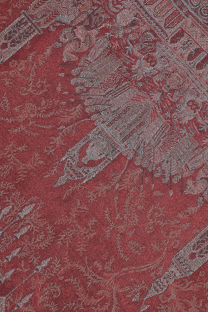 Dark Maroon Wool & Lurex Shawl by Shingora at Pernia's Pop Up Shop