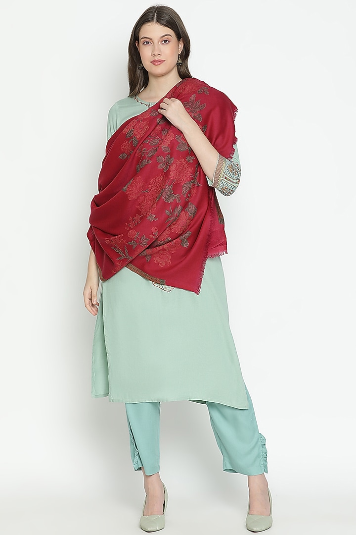 Fuschia Wool Shawl by Shingora at Pernia's Pop Up Shop