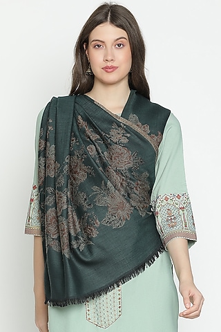 Green Wool Shawl by Shingora