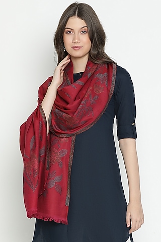Fuschia Wool Shawl by Shingora