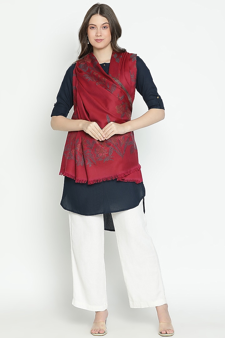 Fuschia Wool Shawl by Shingora at Pernia's Pop Up Shop