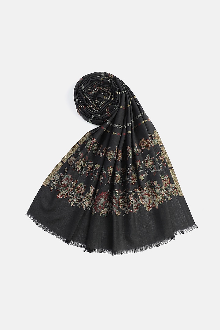Black Wool Shawl by Shingora at Pernia's Pop Up Shop