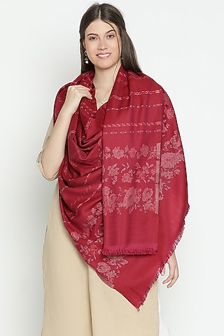 Fuschia Wool Shawl by Shingora