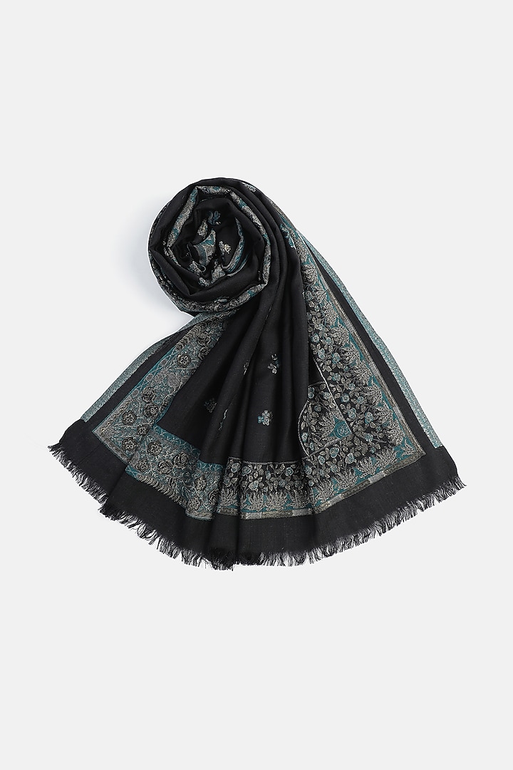 Black Wool & Lurex Shawl by Shingora at Pernia's Pop Up Shop
