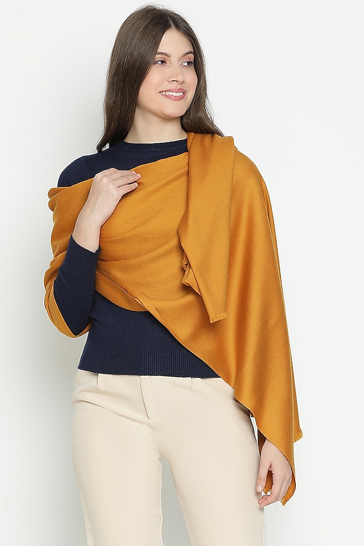 Mustard Wool Shawl by Shingora at Pernia's Pop Up Shop