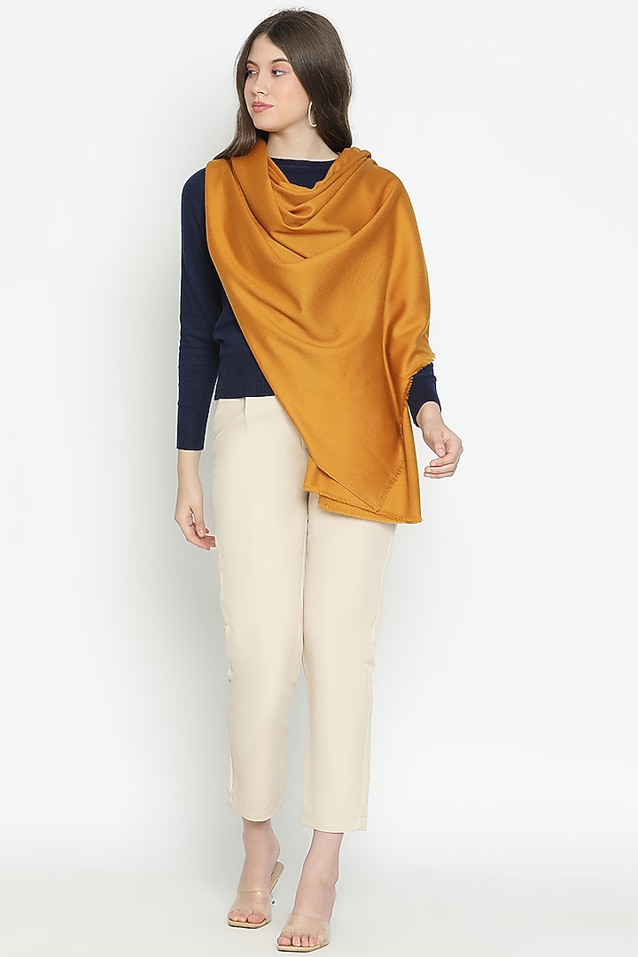 Mustard Wool Shawl by Shingora at Pernia's Pop Up Shop