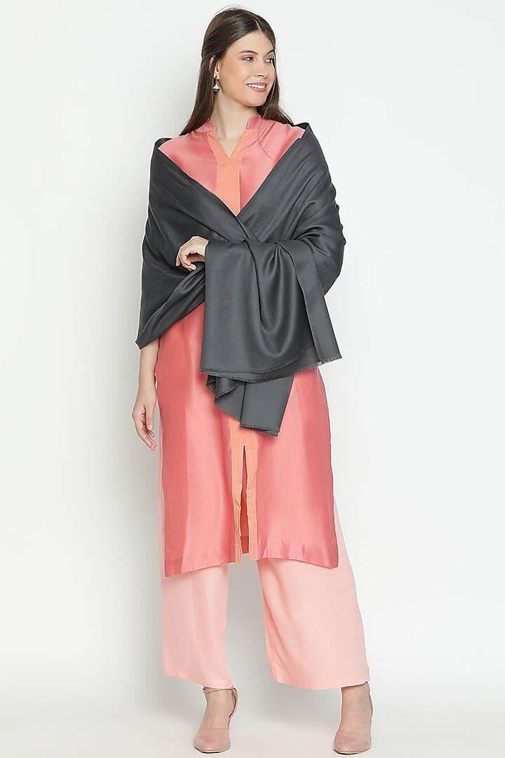 Grey Wool Shawl by Shingora at Pernia's Pop Up Shop
