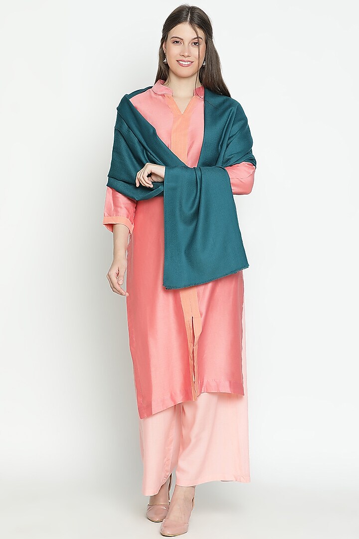 Green Wool Shawl by Shingora at Pernia's Pop Up Shop