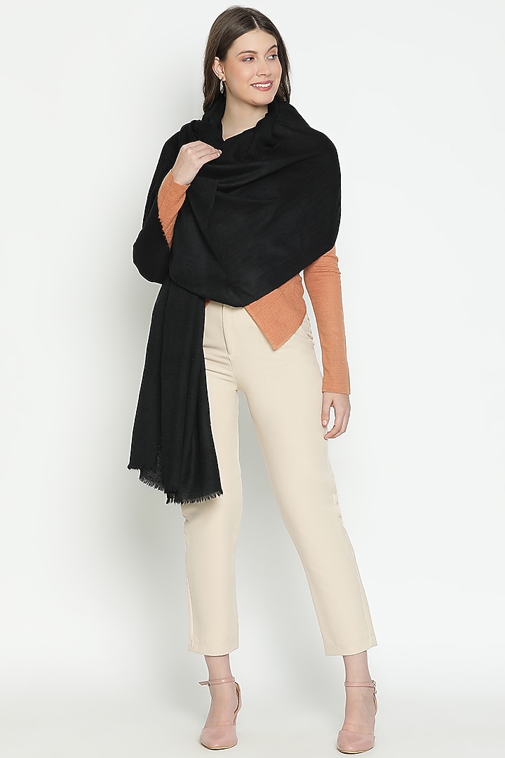 Black Merino & Angora Shawl by Shingora at Pernia's Pop Up Shop