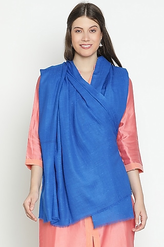 Blue Merino & Angora Shawl by Shingora