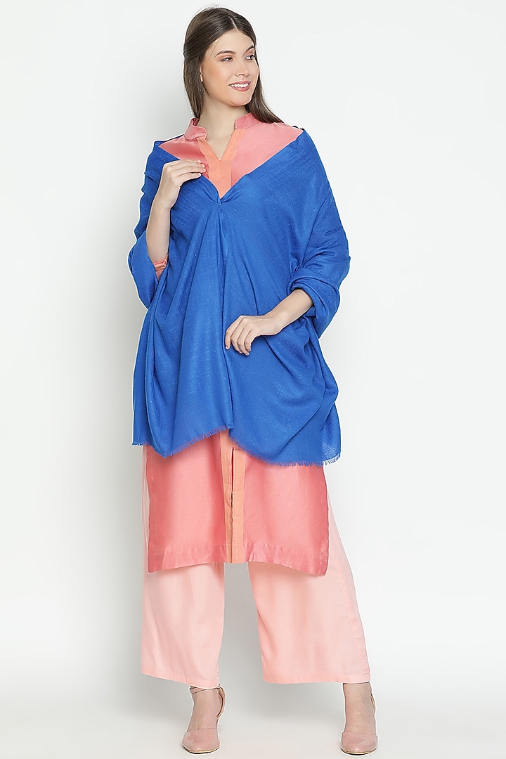 Blue Merino & Angora Shawl by Shingora at Pernia's Pop Up Shop