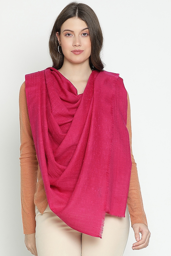 Fuschia Merino & Angora Shawl by Shingora at Pernia's Pop Up Shop