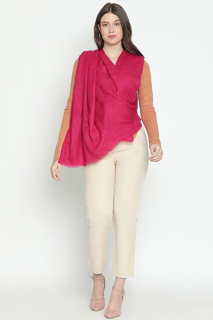 Fuschia Merino & Angora Shawl by Shingora at Pernia's Pop Up Shop