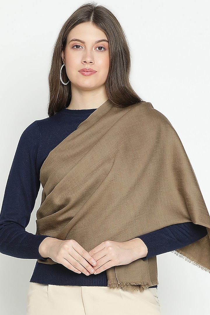 Brown Wool Shawl by Shingora at Pernia's Pop Up Shop