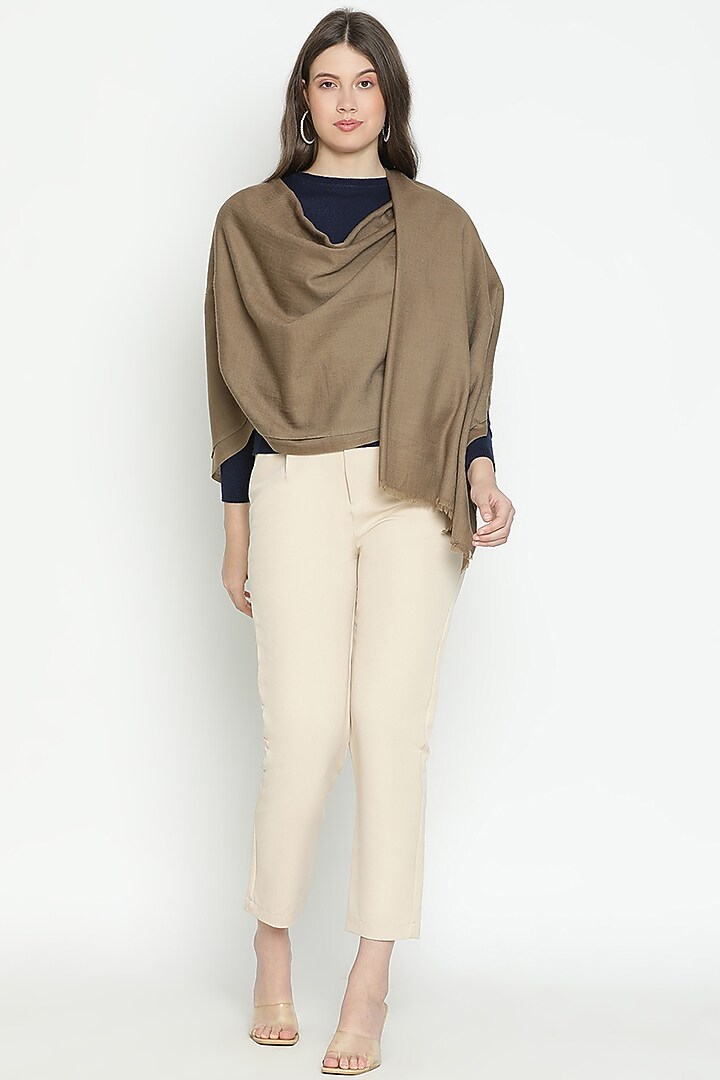 Brown Wool Shawl by Shingora at Pernia's Pop Up Shop