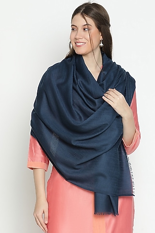 Blue Wool Shawl by Shingora