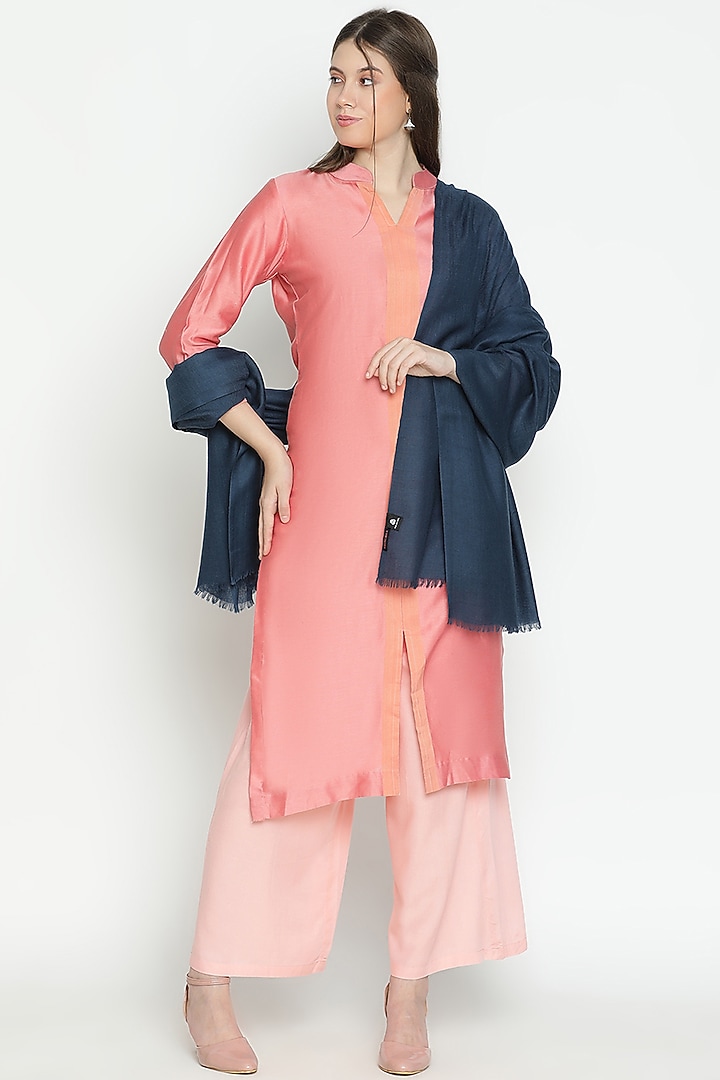 Blue Wool Shawl by Shingora at Pernia's Pop Up Shop
