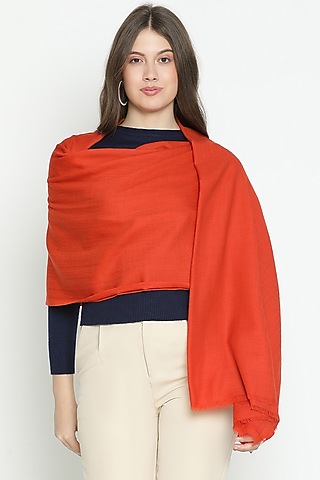 Rust Wool Shawl by Shingora