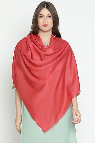 Peach Wool Shawl by Shingora