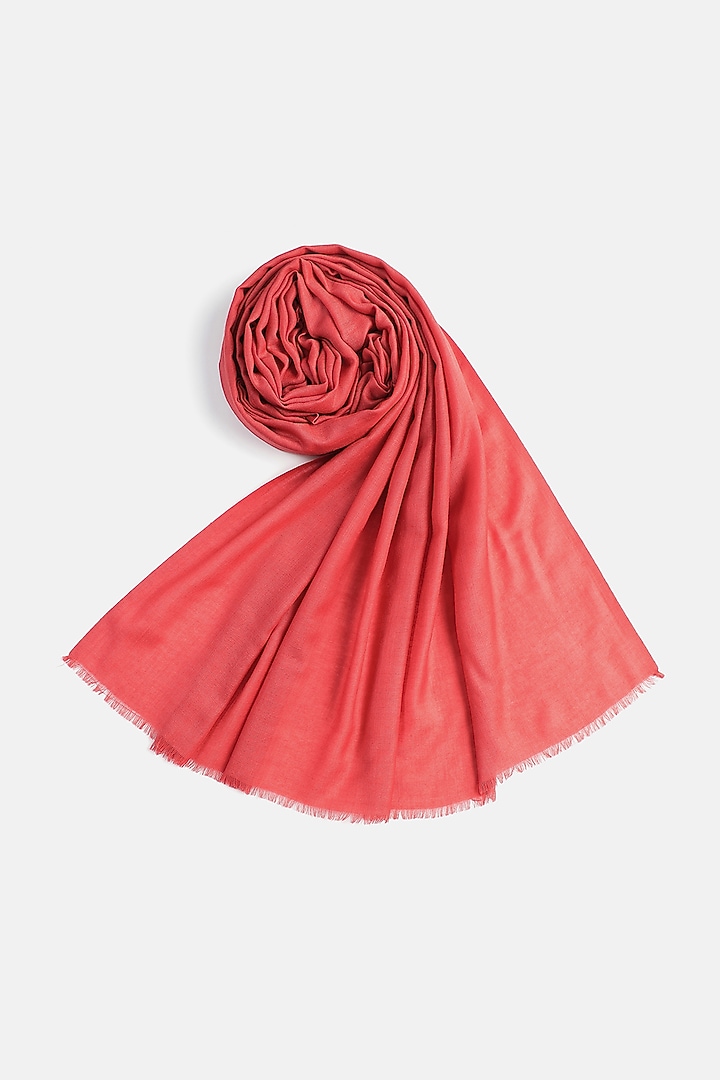 Peach Wool Shawl by Shingora at Pernia's Pop Up Shop