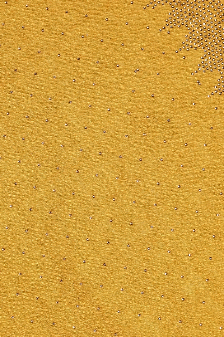 Mustard Wool Swarovski Embroidered Shawl by Shingora at Pernia's Pop Up Shop