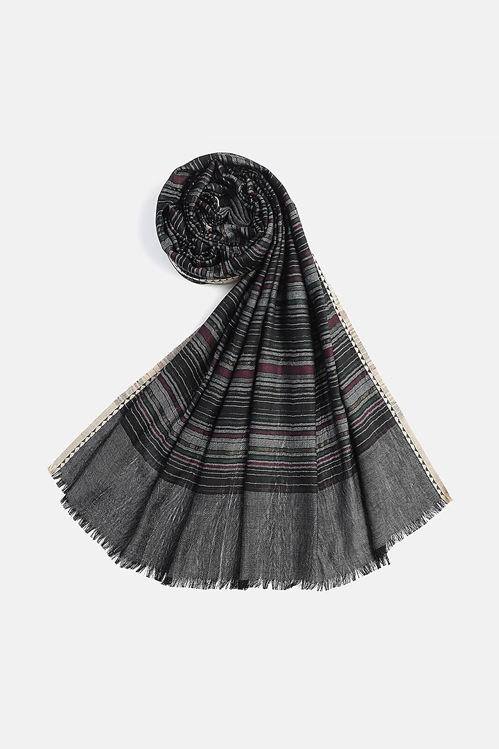 Black Wool & Lurex Shawl by Shingora at Pernia's Pop Up Shop