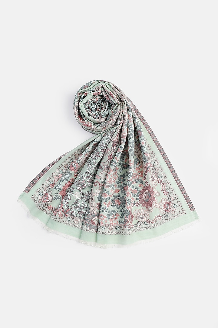 Sea Green Wool Shawl by Shingora at Pernia's Pop Up Shop