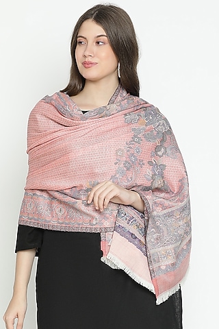 Peach Wool Shawl by Shingora