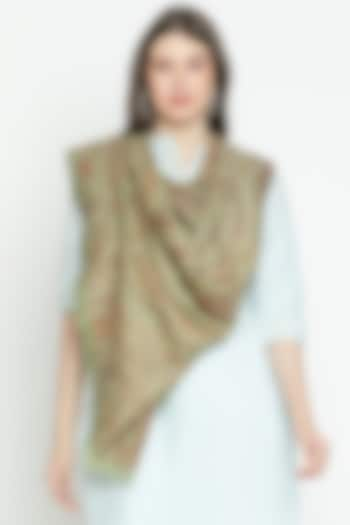 Mehandi Wool & Lurex Shawl by Shingora at Pernia's Pop Up Shop