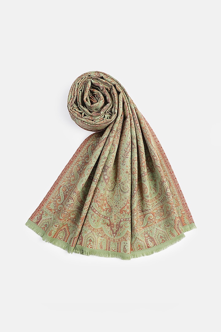 Mehandi Wool & Lurex Shawl by Shingora at Pernia's Pop Up Shop