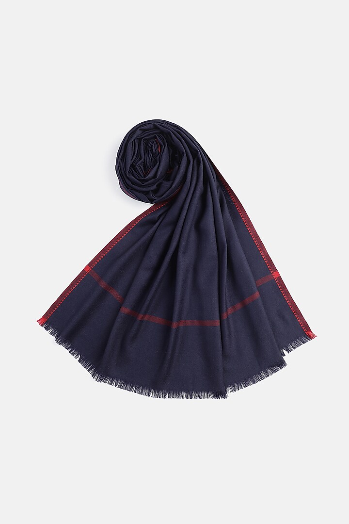 Navy Wool Shawl by Shingora at Pernia's Pop Up Shop