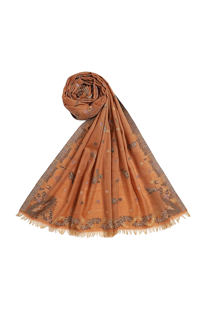 Red Viscose Lurex Jacquard Shawl by Shingora at Pernia's Pop Up Shop