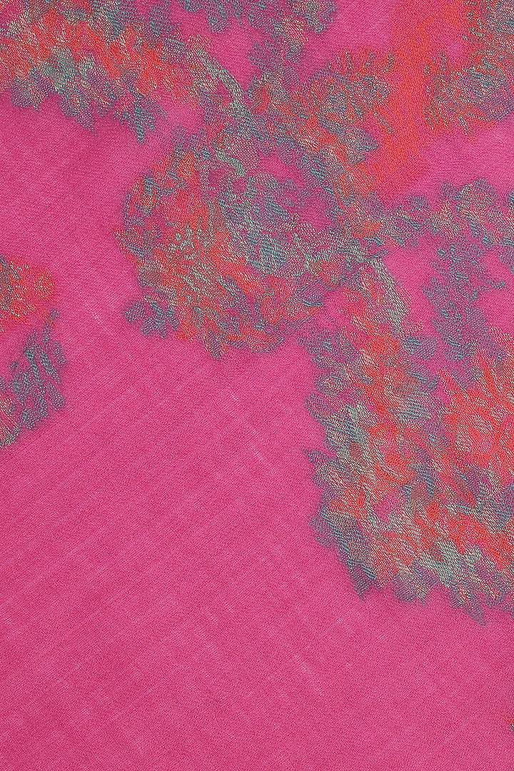 Pink Viscose Lurex Jacquard Shawl by Shingora at Pernia's Pop Up Shop
