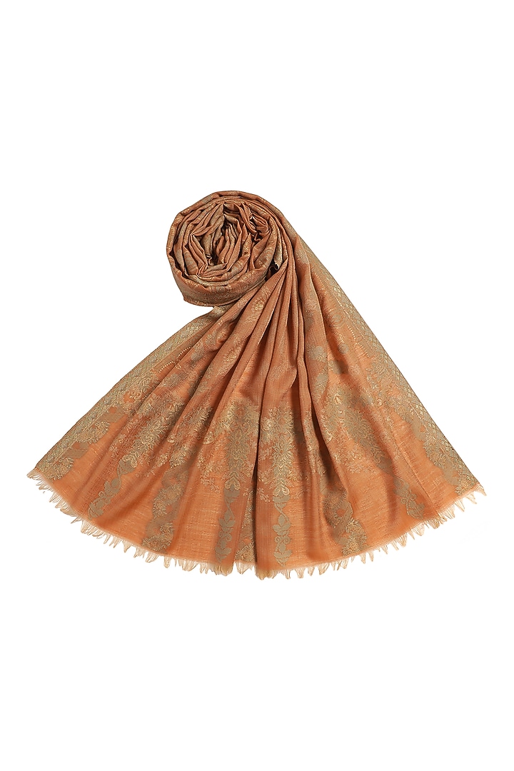 Red Viscose Lurex Metallic Jacquard Shawl by Shingora at Pernia's Pop Up Shop