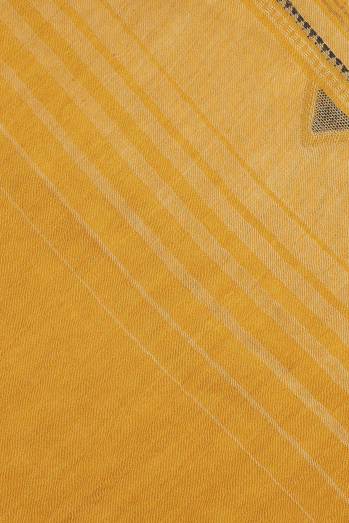 Yellow Wool Lurex Dobby Shawl by Shingora at Pernia's Pop Up Shop