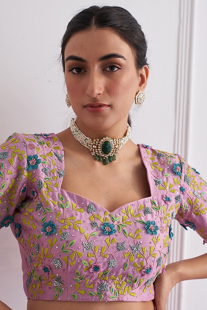 Lavender Organza Cape Set by Shipraa Grover at Pernia's Pop Up Shop
