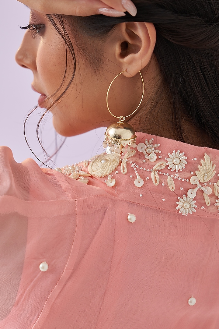 Pink Organza Embroidered Kurta Set by Shipraa Grover at Pernia's Pop Up Shop